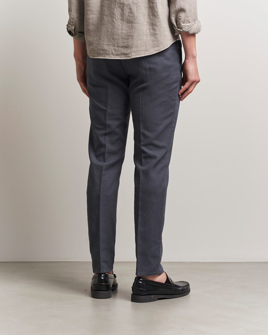 Heren | Broeken | Incotex | Slim Fit Basket Weave Cotton Slacks Dark Grey