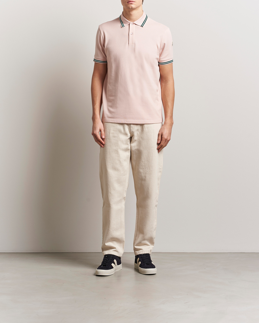 Heren | Polo's | Moncler | Contrast Rib Polo Pink