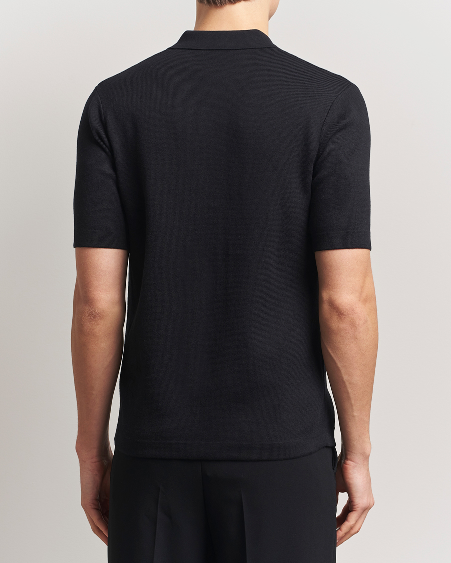 Heren | Overhemden | Fred Perry | Knitted Short Sleeve Shirt Black