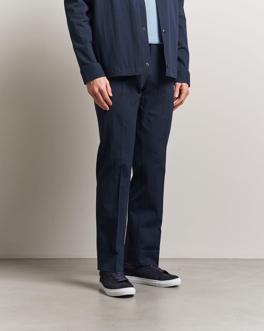Heren | Broeken | J.Lindeberg | Dropper Seersucker Pants Navy