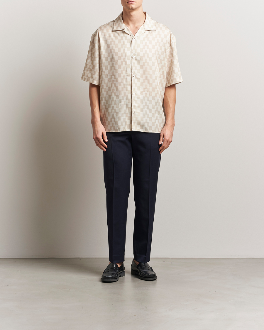 Heren | Overhemden | J.Lindeberg | Ellis Stack Bridge Print Shirt Moonbeam