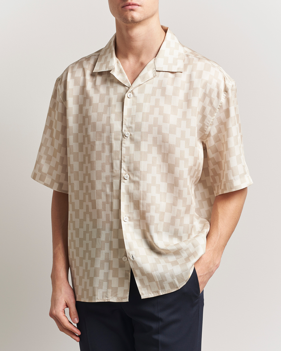 Heren | Overhemden | J.Lindeberg | Ellis Stack Bridge Print Shirt Moonbeam