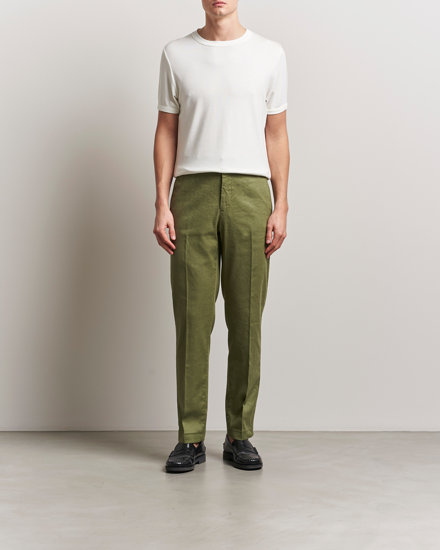 Heren | Broeken | J.Lindeberg | Lois Linen Stretch Pants Olivinie