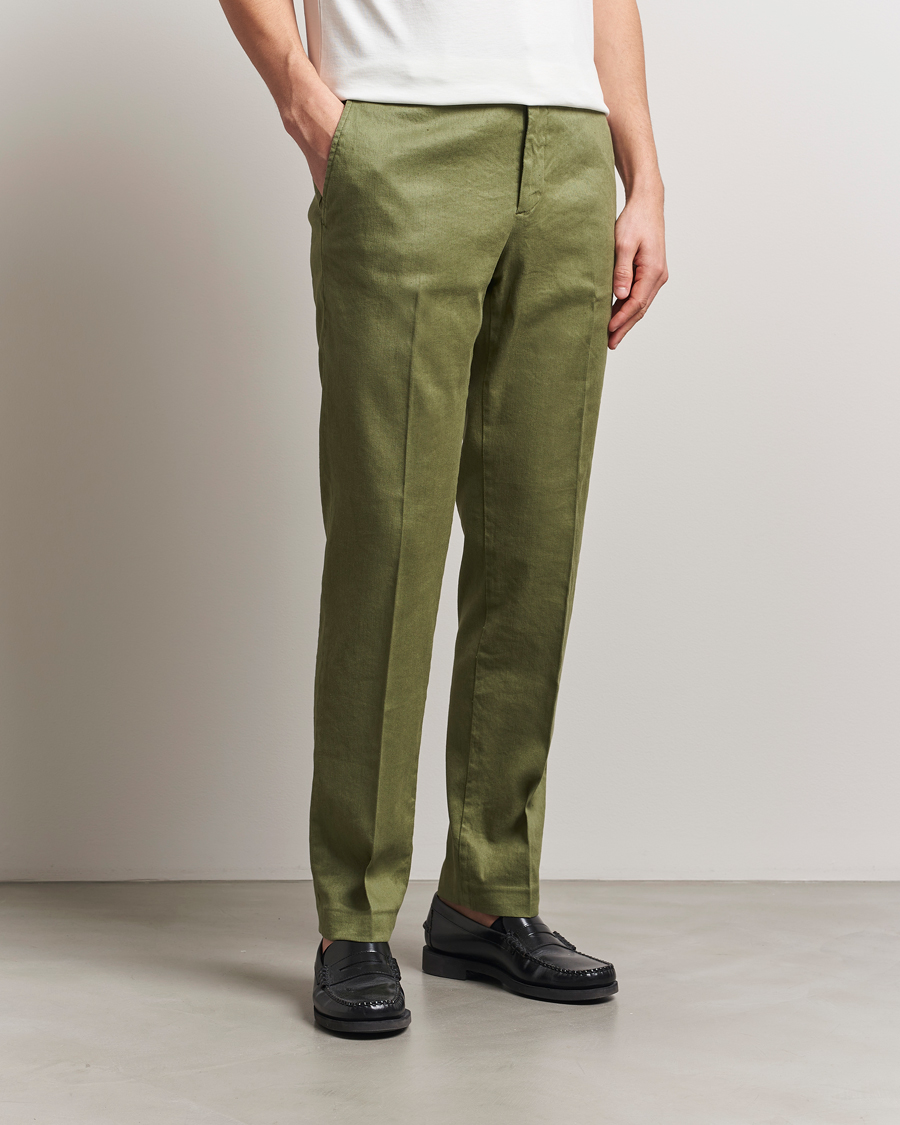 Heren | Broeken | J.Lindeberg | Lois Linen Stretch Pants Olivinie