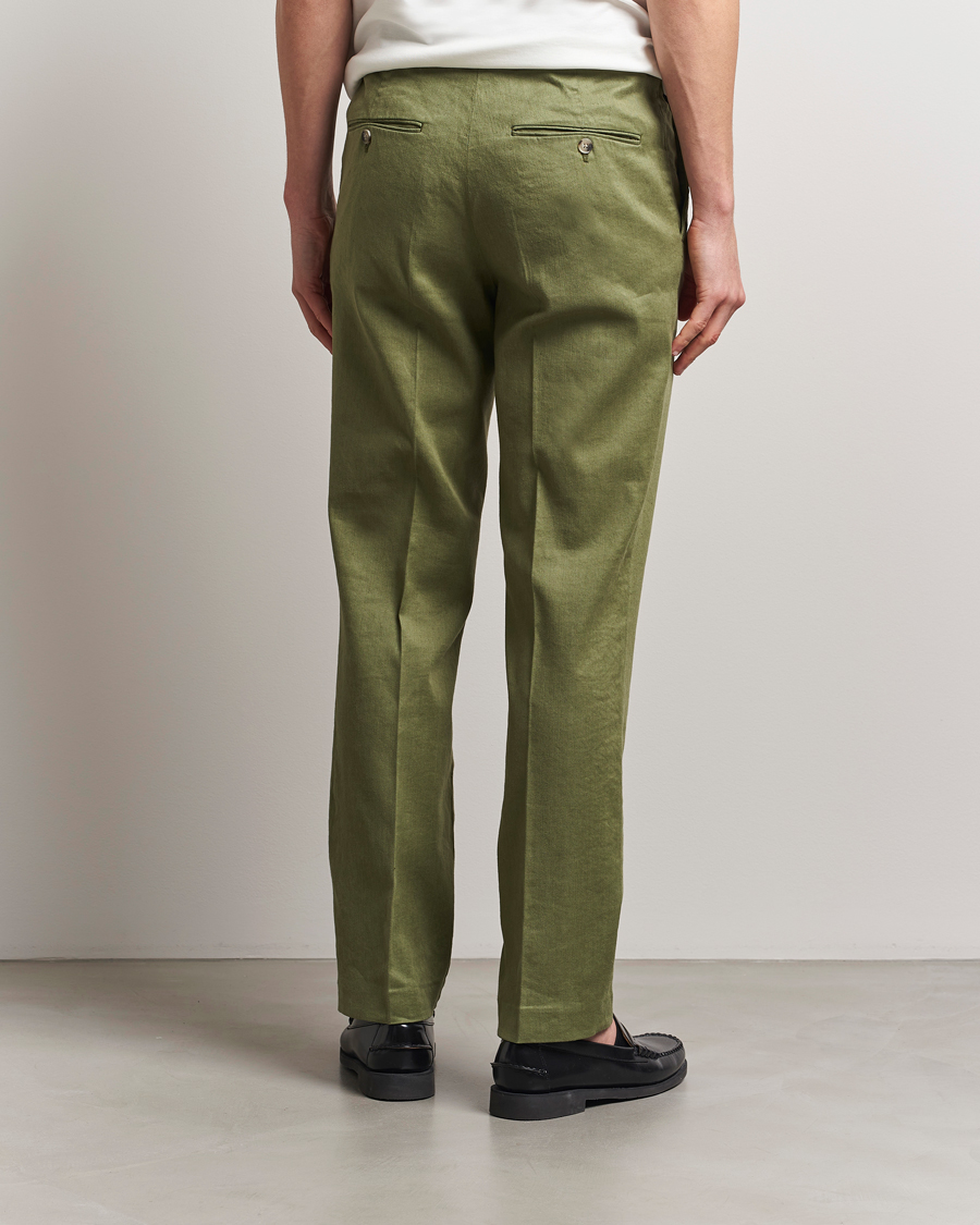 Heren | Broeken | J.Lindeberg | Lois Linen Stretch Pants Olivinie