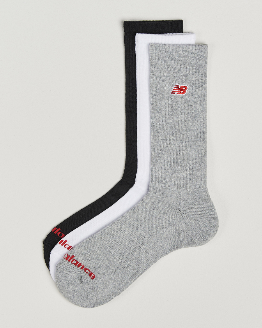 Heren | Ondergoed | New Balance | 3-Pack Patch Logo Socks White/Grey/Black