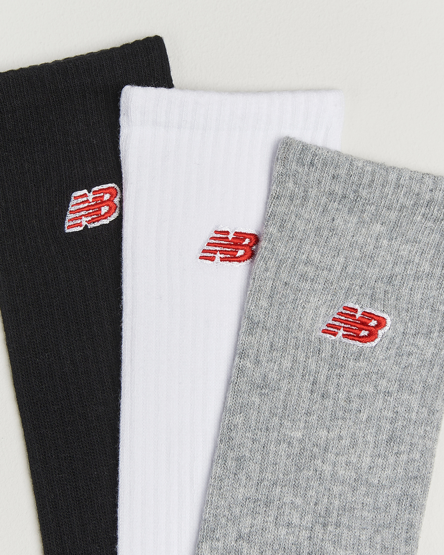 Heren | Ondergoed | New Balance | 3-Pack Patch Logo Socks White/Grey/Black