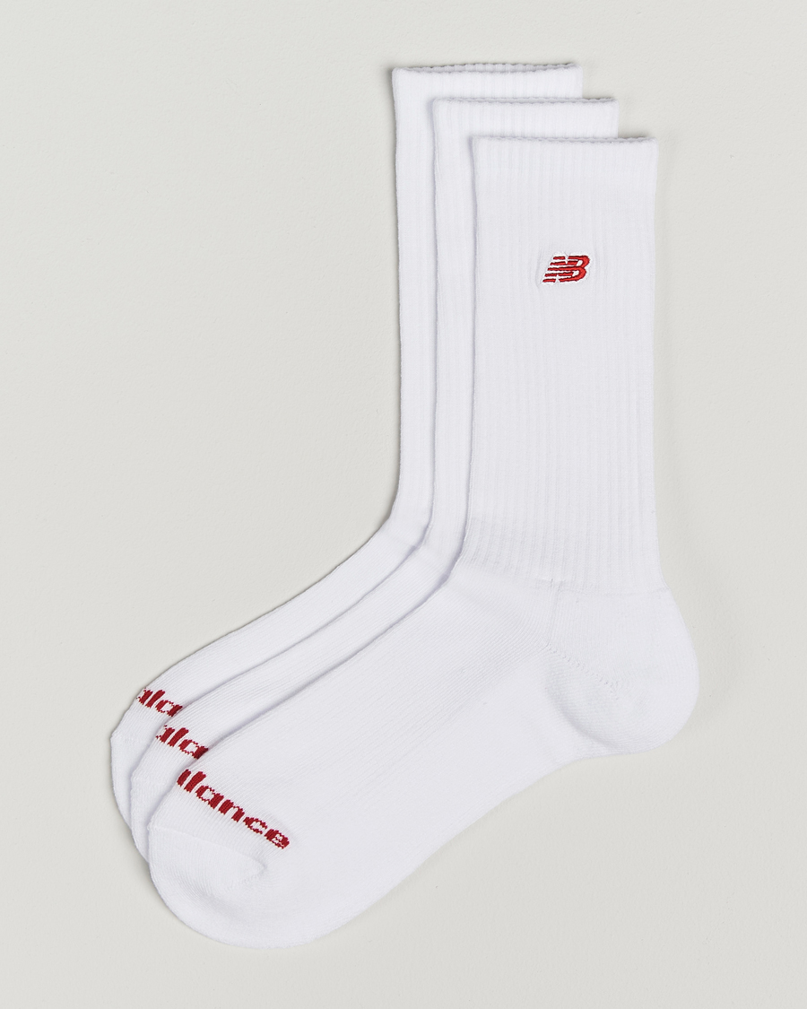 Heren | Ondergoed | New Balance | 3-Pack Patch Logo Socks White