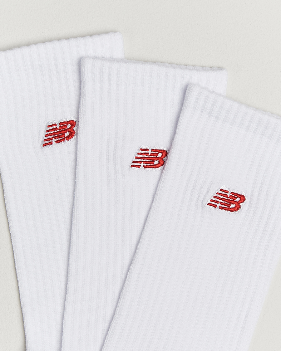 Heren | Ondergoed | New Balance | 3-Pack Patch Logo Socks White