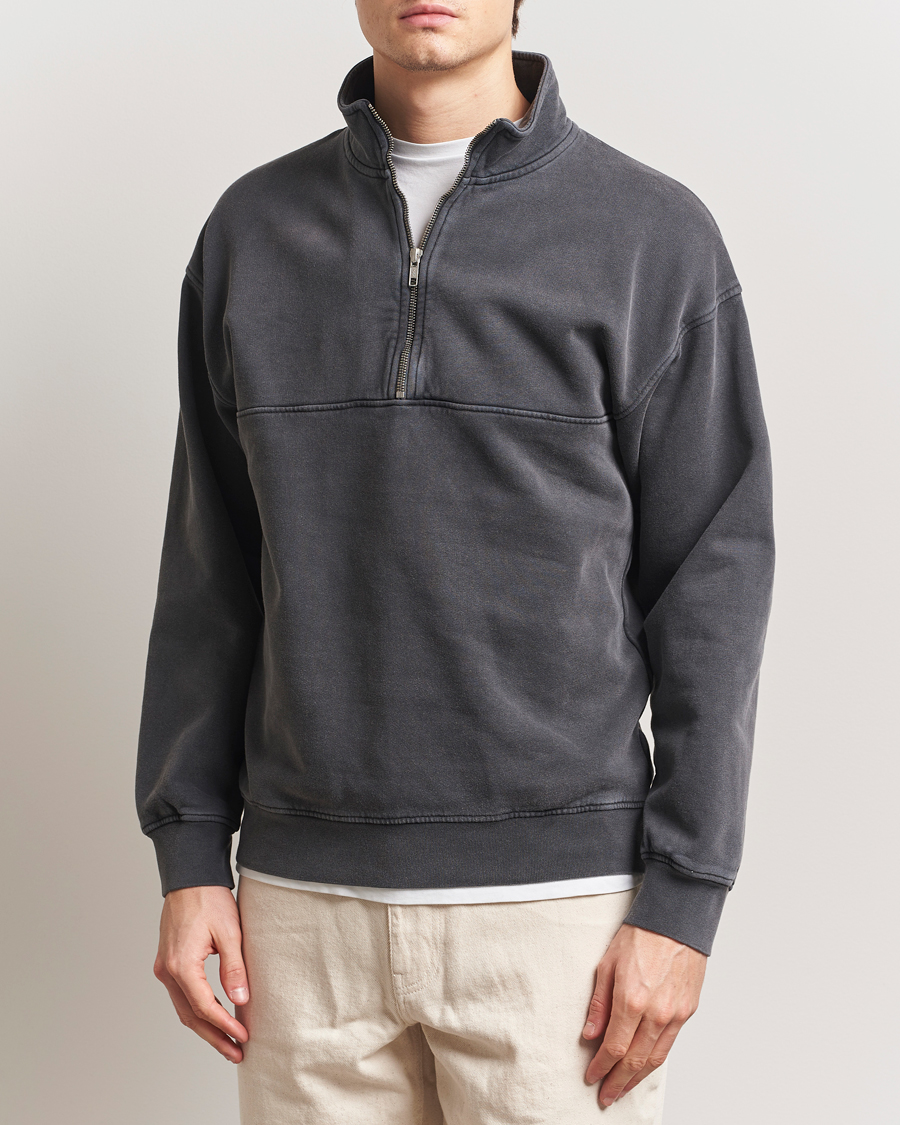 Heren | Truien | Colorful Standard | Classic Organic Half-Zip Faded Black