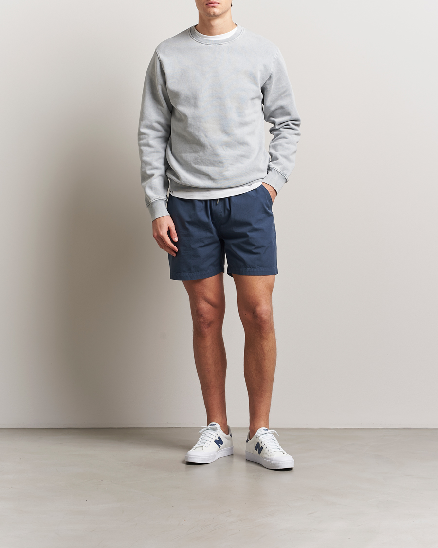 Heren | Korte broek | Colorful Standard | Classic Organic Twill Drawstring Shorts Petrol Blue
