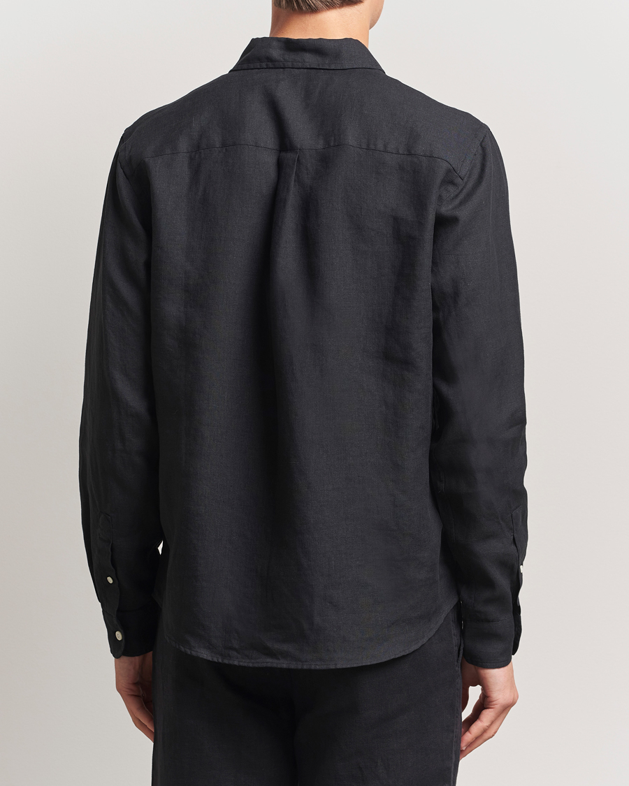 Heren | Overhemden | Colorful Standard | Garment Dyed Linen Shirt Deep Black