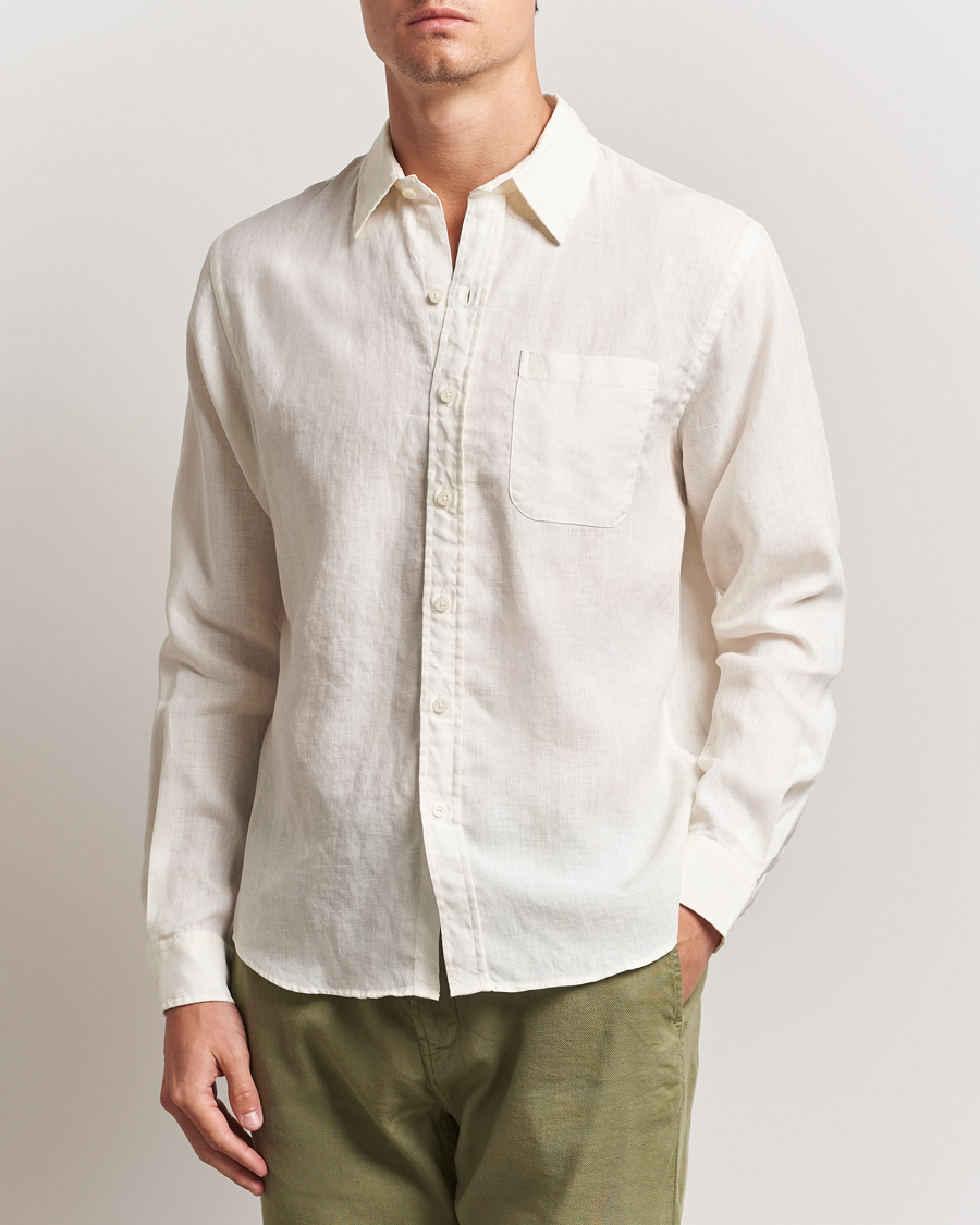 Heren | Overhemden | Colorful Standard | Garment Dyed Linen Shirt Ivory White