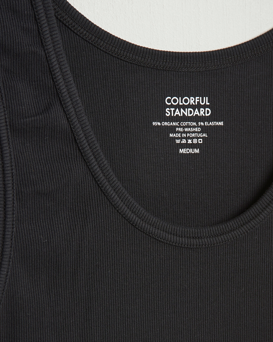 Heren | T-shirts | Colorful Standard | Organic Rib Tank Top Deep Black