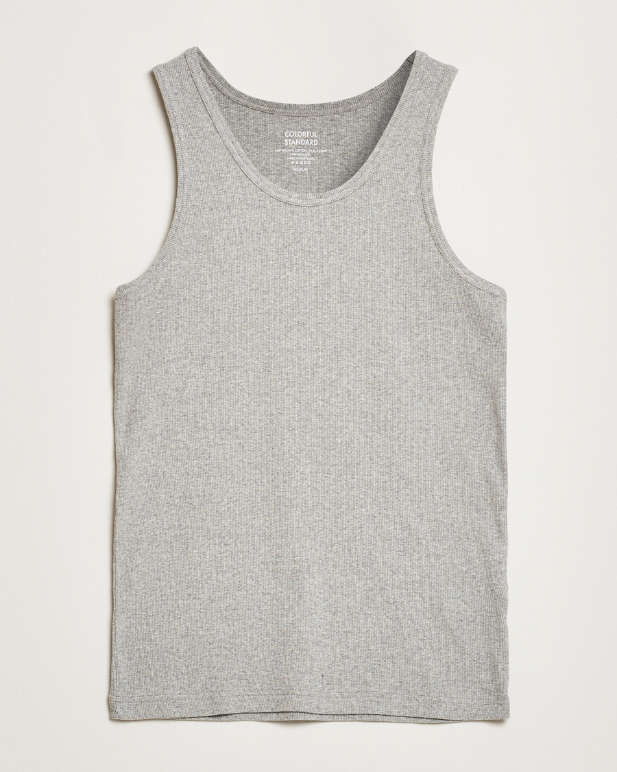 Heren | T-shirts | Colorful Standard | Organic Rib Tank Top Heather Grey