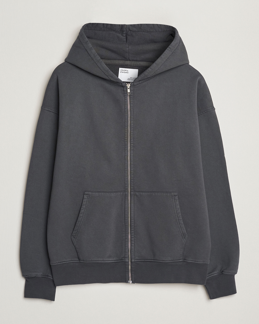 Heren | Truien | Colorful Standard | Organic Full Zip Hoodie Lava Grey