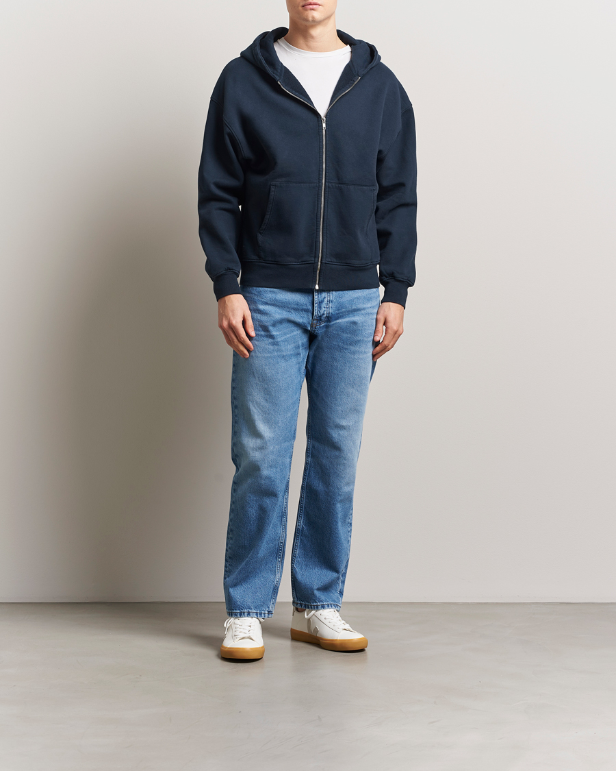 Heren | Truien | Colorful Standard | Organic Full Zip Hoodie Navy Blue