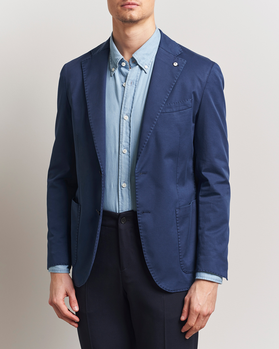 Heren | Blazers | L.B.M. 1911 | Jack Regular Fit Cotton Stretch Blazer Navy
