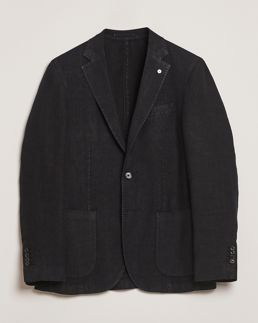 Heren | Blazers | L.B.M. 1911 | Jack Regular Fit Linen Blazer Black