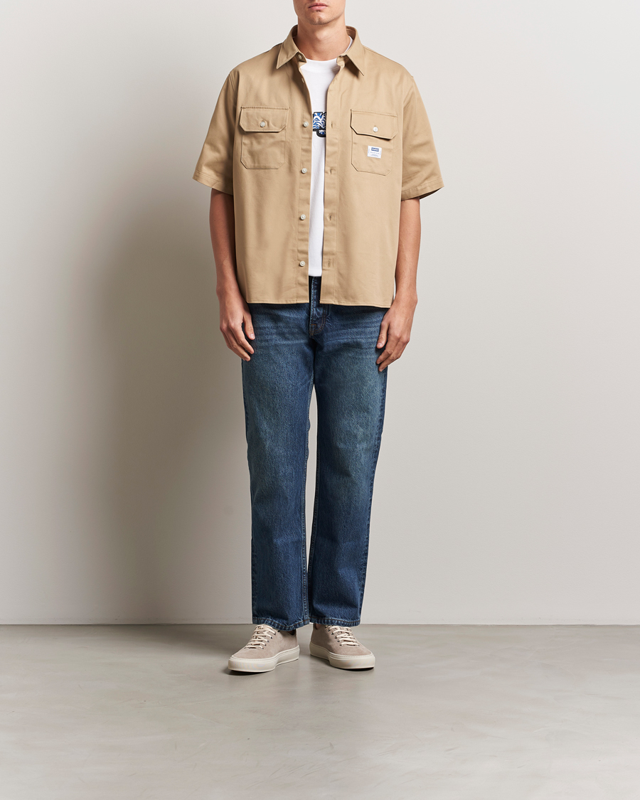 Heren | Overhemden | HUGO | Ekyno Short Sleeve Shirt Medium Beige