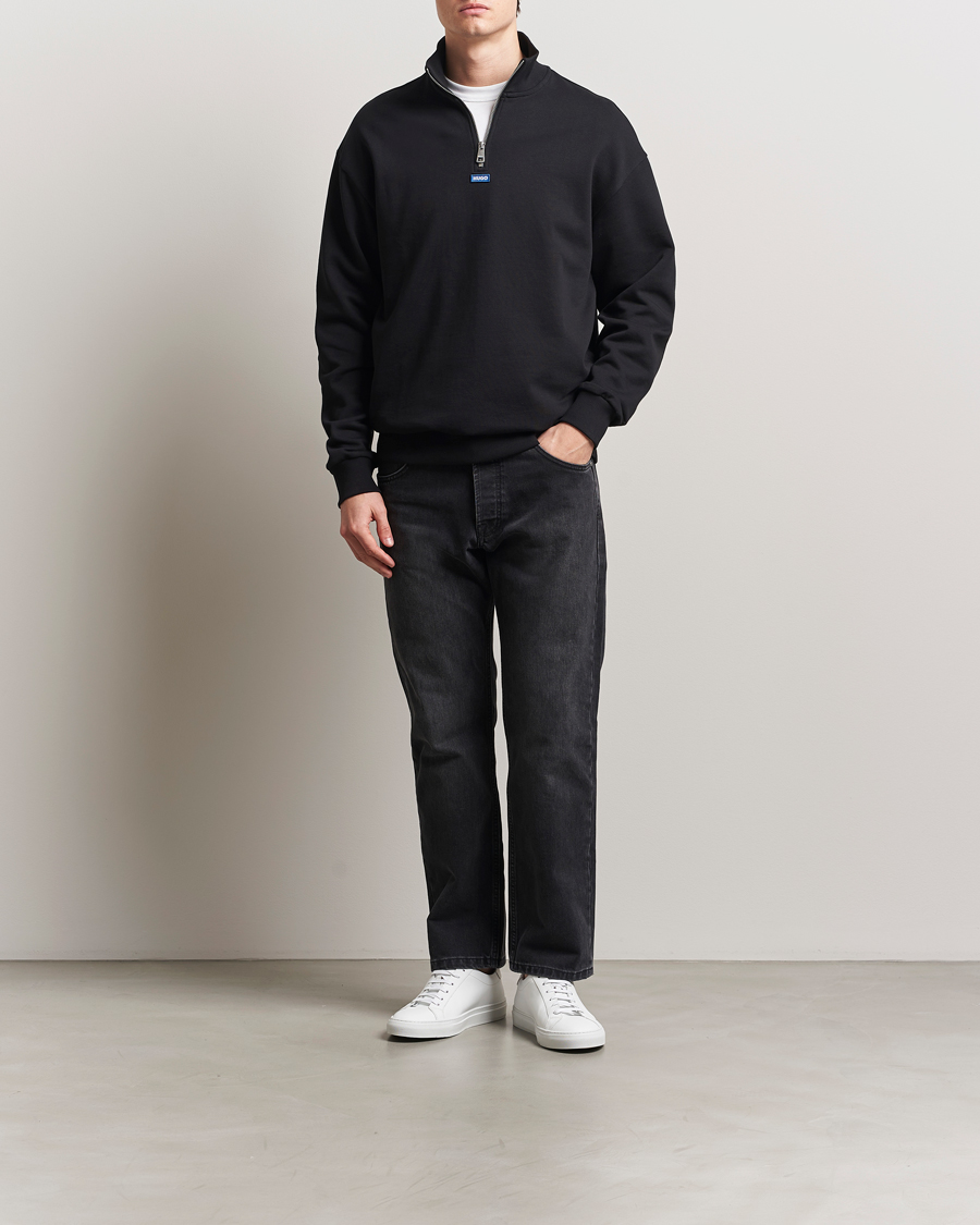 Heren | Truien | HUGO | Neeler Half Zip Sweatshirt Black