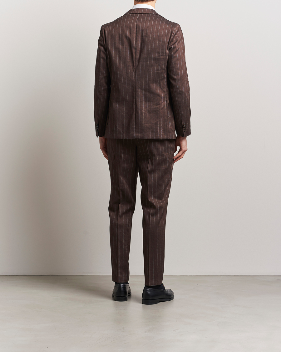 Heren | Pakken | BOSS BLACK | Hanry Wool Pinstriped Suit Dark Brown
