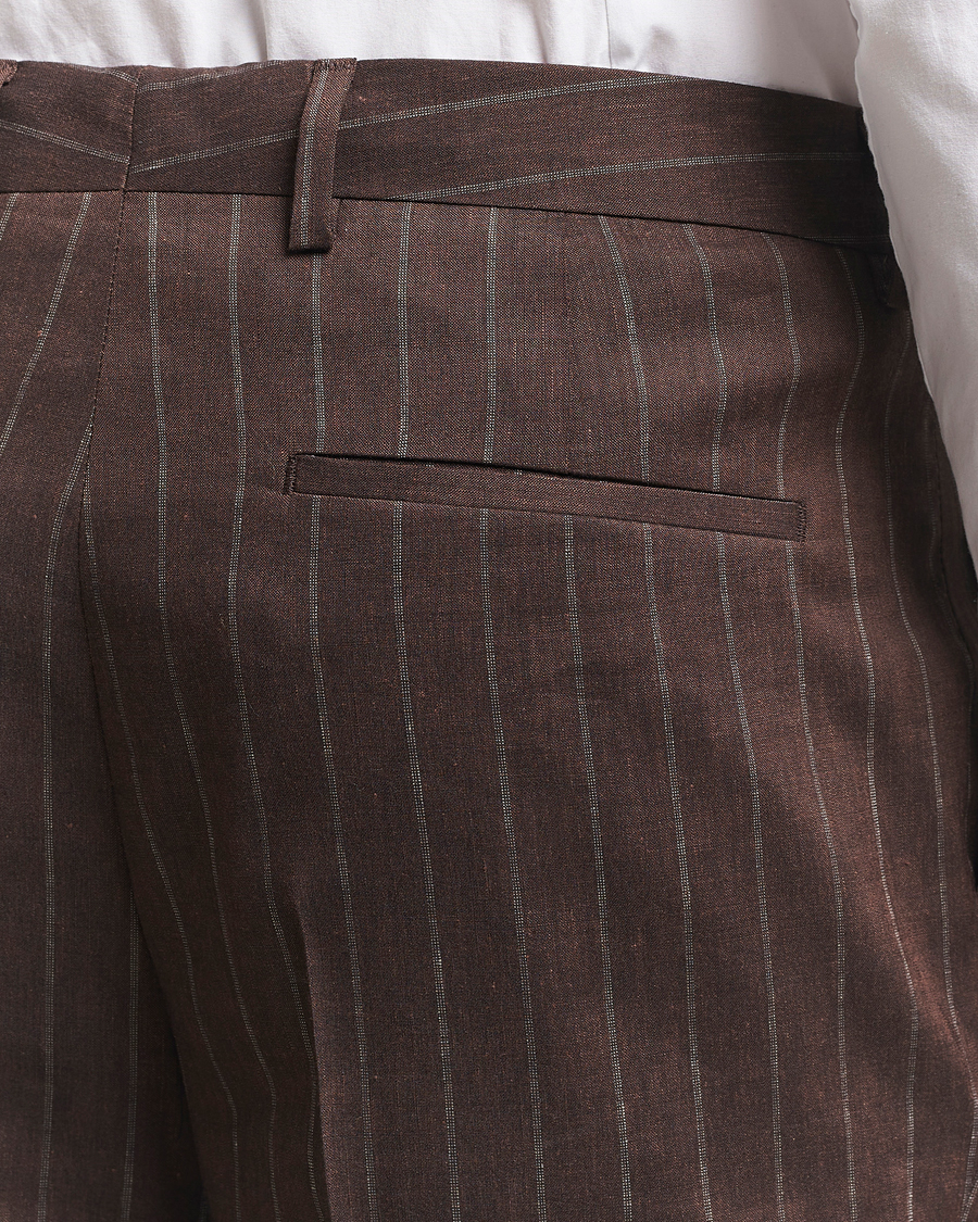 Heren | Pakken | BOSS BLACK | Hanry Wool Pinstriped Suit Dark Brown