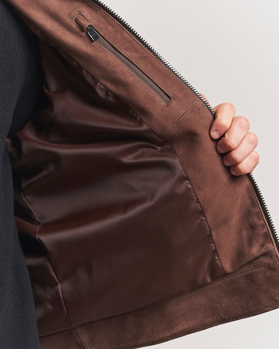 Heren | Jassen | BOSS BLACK | Malbano Suede Jacket Dark Brown