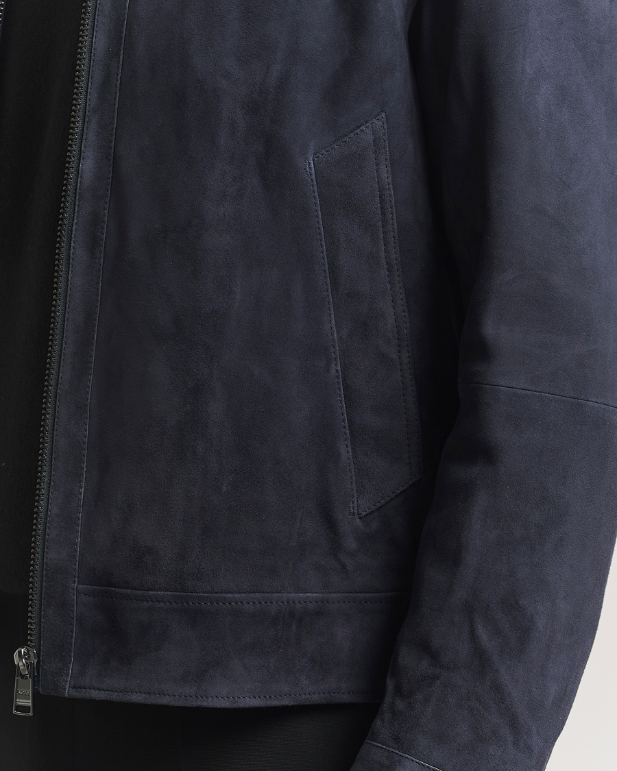 Heren | Jassen | BOSS BLACK | Malbano Suede Jacket Dark Blue