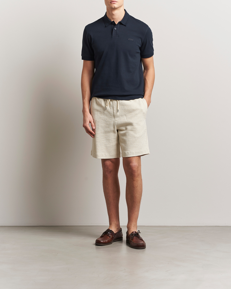 Heren | Korte broek | BOSS BLACK | Leoni Terry Sweatshorts Open White
