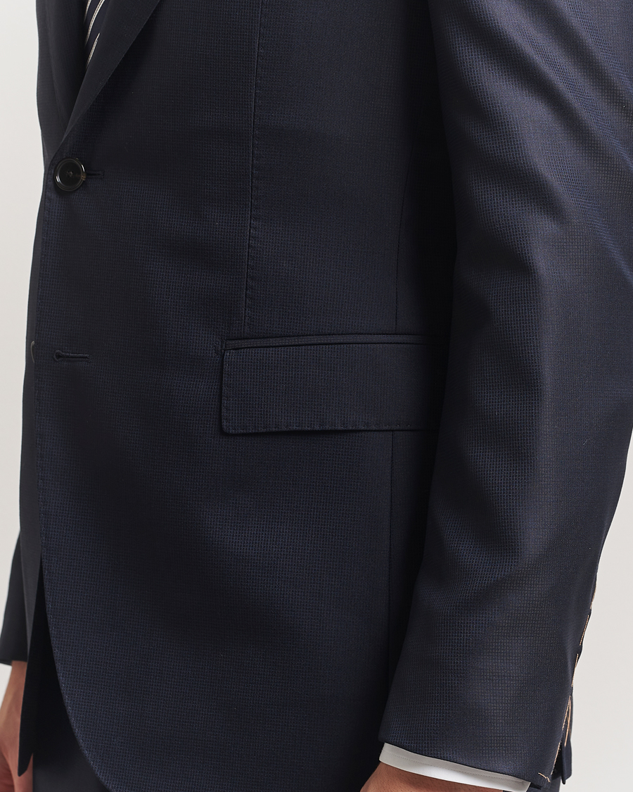 Heren | Pakken | BOSS CAMEL | Harvers Cotton/Silk Suit Dark Blue