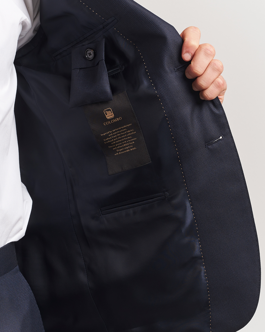 Heren | Pakken | BOSS CAMEL | Harvers Cotton/Silk Suit Dark Blue