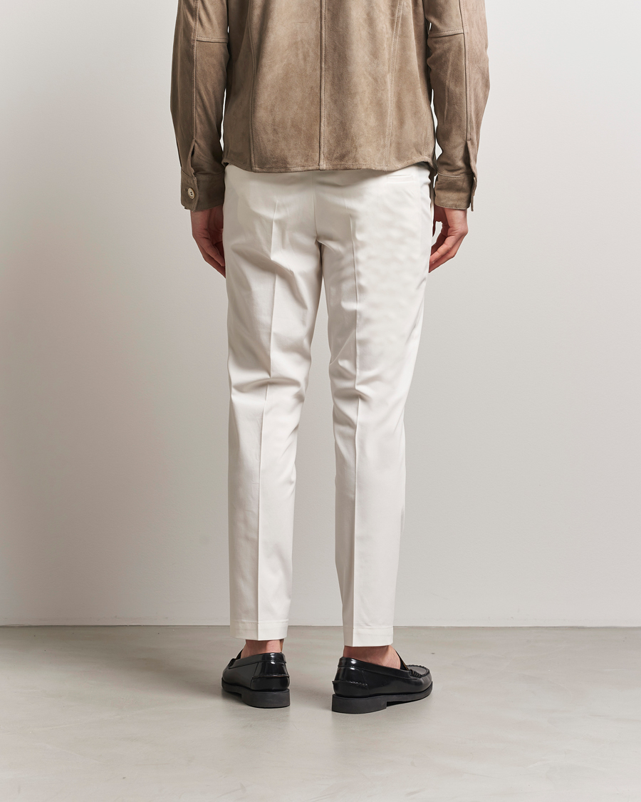 Heren | Broeken | BOSS CAMEL | Kaiton Cotton Pleated Trousers Open White