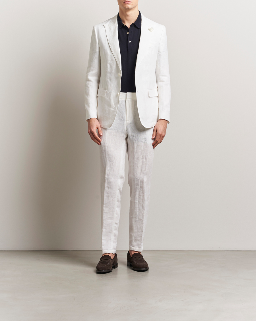 Heren | Blazers | BOSS BLACK | Huge Linen Peak Lapel Blazer White