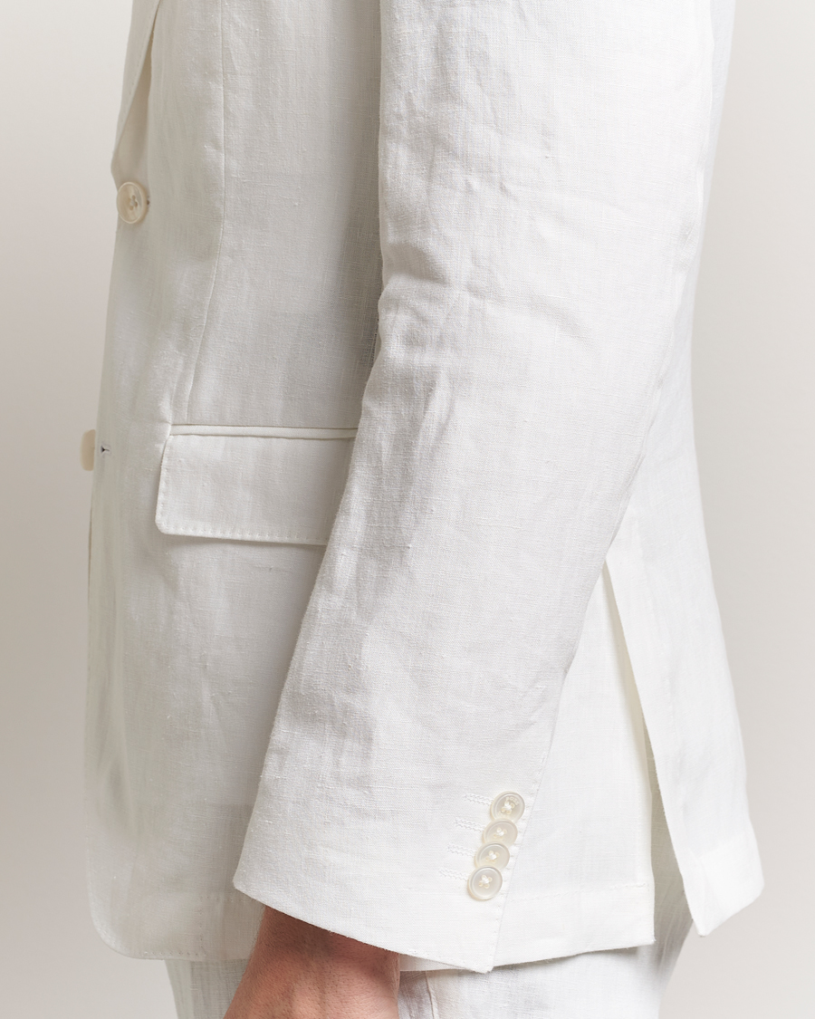 Heren | Blazers | BOSS BLACK | Huge Linen Peak Lapel Blazer White