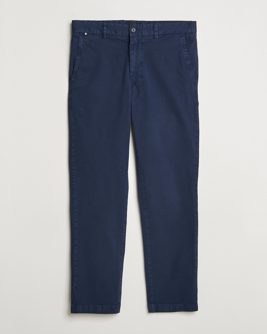 Heren | Broeken | BOSS BLACK | Kaiton Structured Cotton Pants Dark Blue