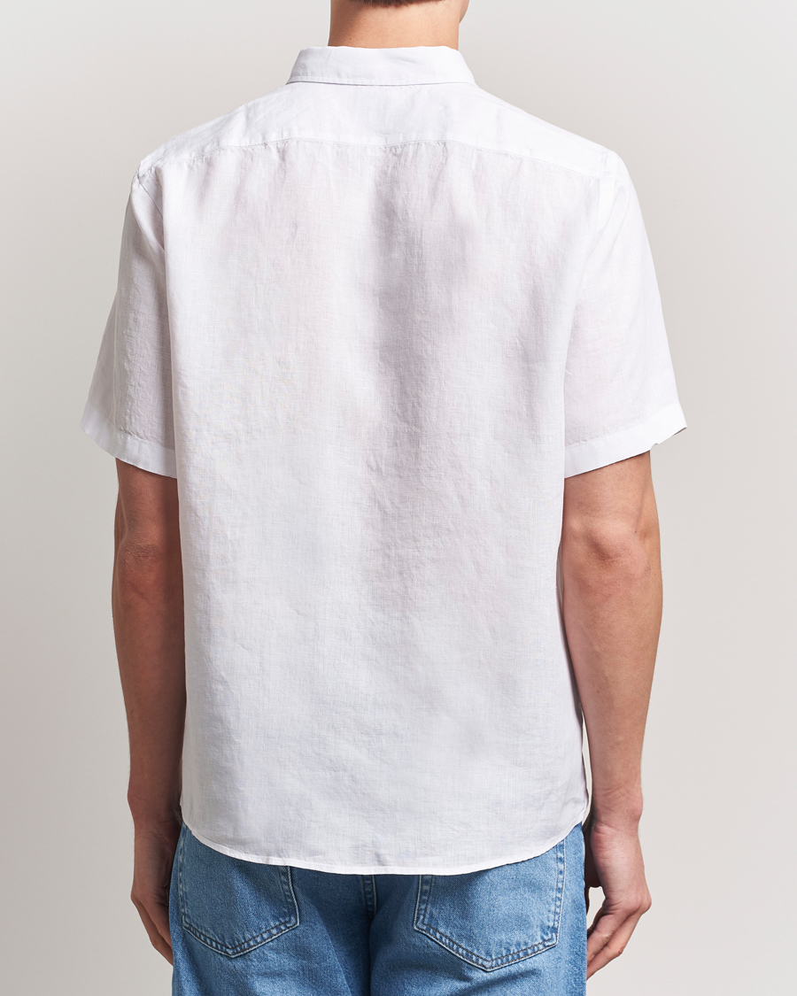 Heren | Overhemden | BOSS BLACK | Liam Linen Short Sleeve Shirt White
