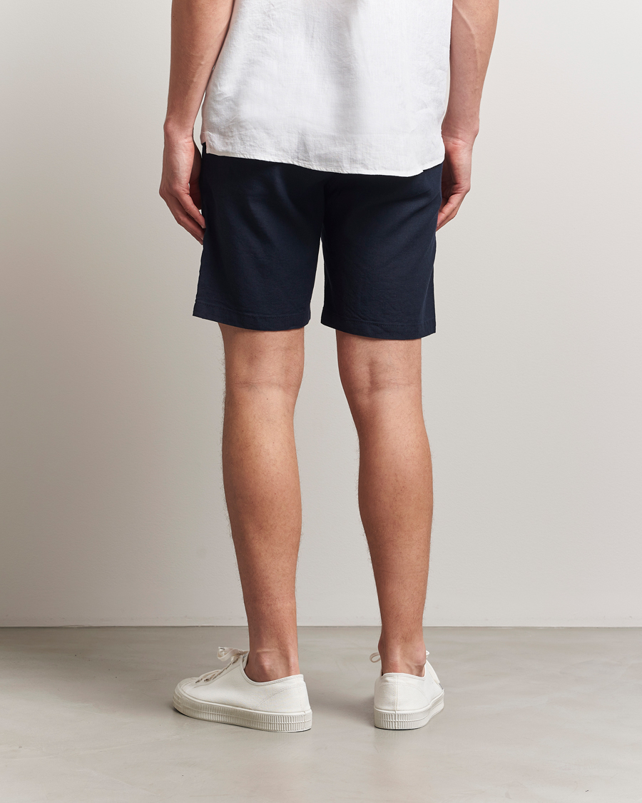 Heren | Korte broek | BOSS ORANGE | Tapered Linen Chino Drawstring Shorts Dark Blue