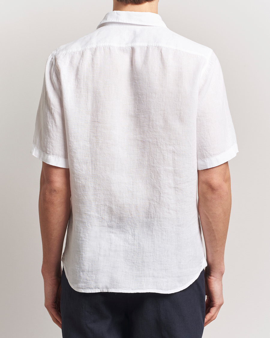 Heren | Overhemden | BOSS ORANGE | Rash Linen Short Sleeve Shirt White