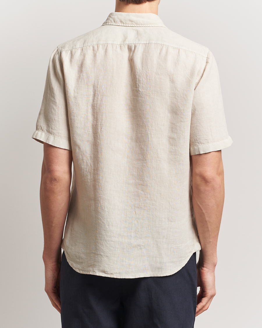 Heren | Overhemden | BOSS ORANGE | Rash Linen Short Sleeve Shirt Light Beige
