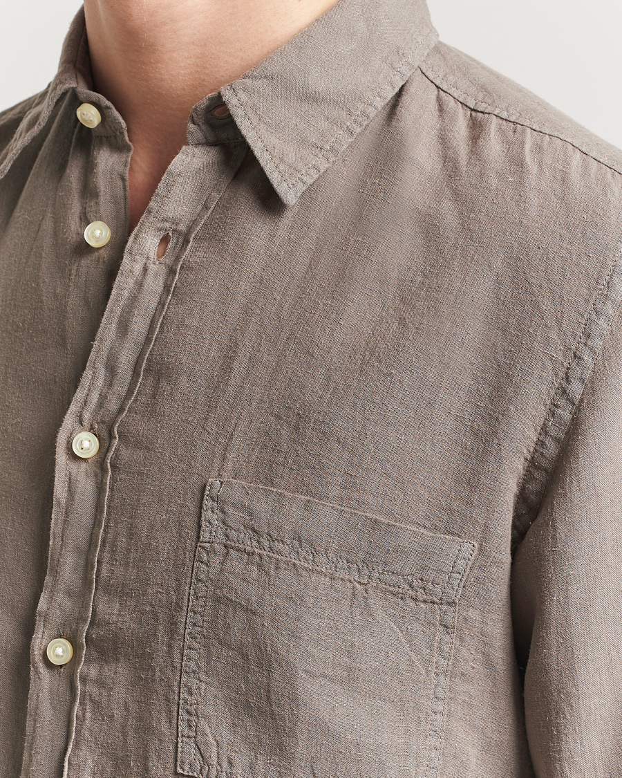 Heren | Overhemden | BOSS ORANGE | Relegant Linen Shirt Open Beige