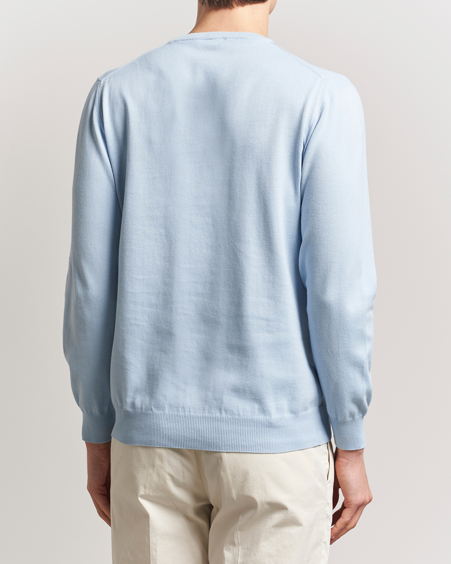 Heren | Truien | Morgano | Supersoft Egyptian Cotton Crew Neck Light Blue