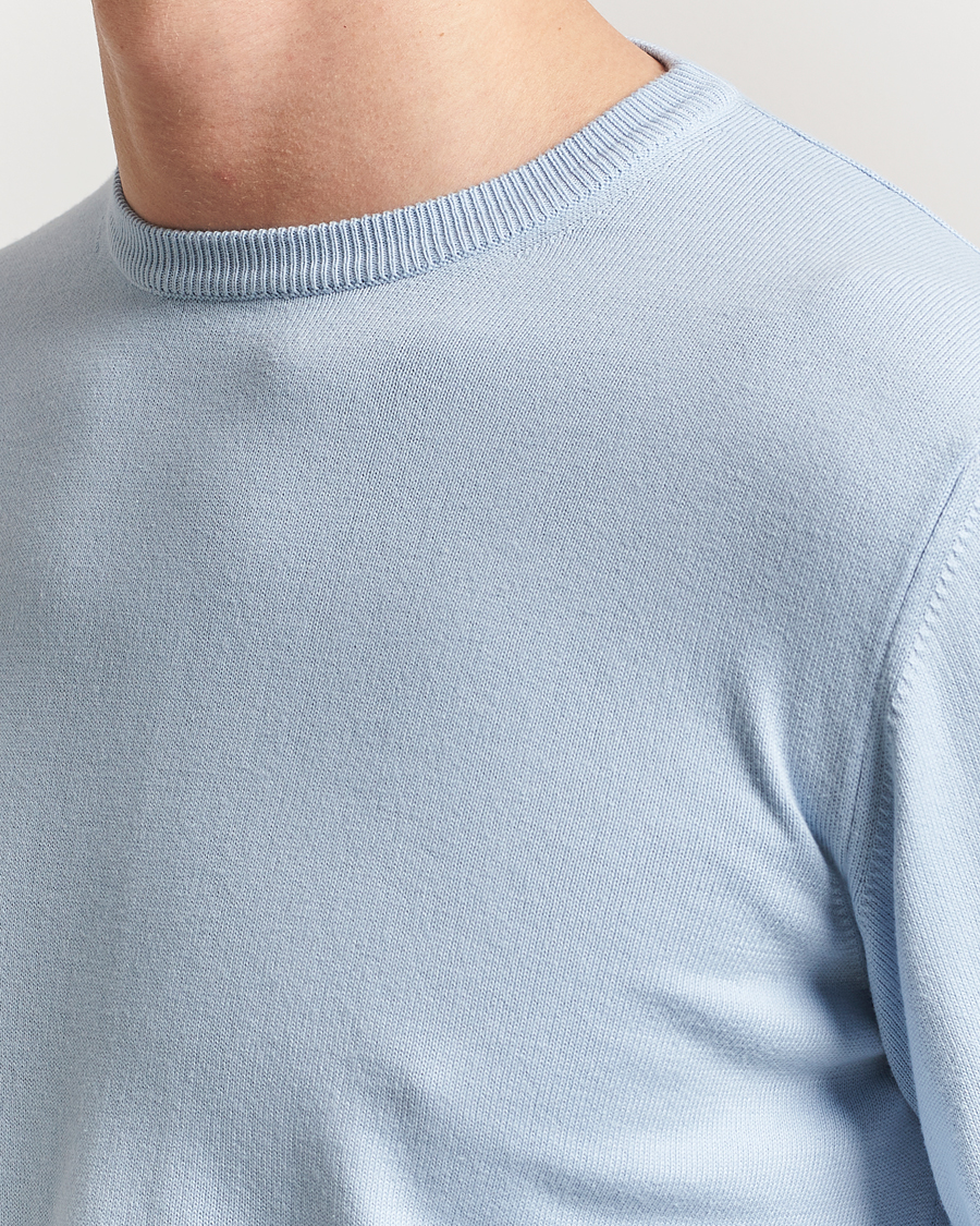 Heren | Truien | Morgano | Supersoft Egyptian Cotton Crew Neck Light Blue