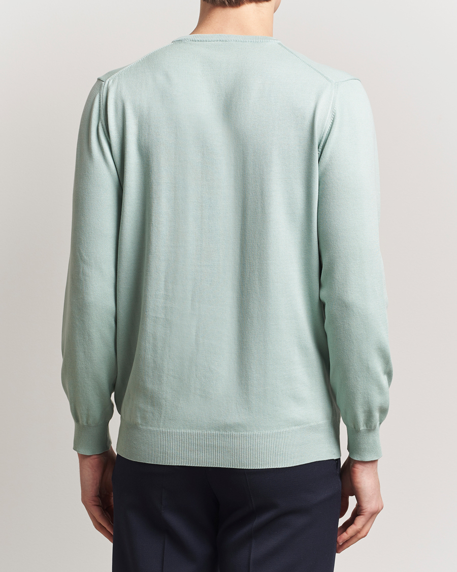 Heren | Truien | Morgano | Supersoft Egyptian Cotton Crew Neck Light Green