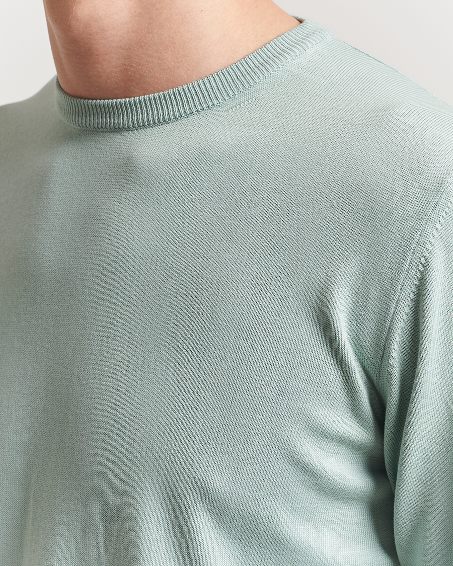 Heren | Truien | Morgano | Supersoft Egyptian Cotton Crew Neck Light Green