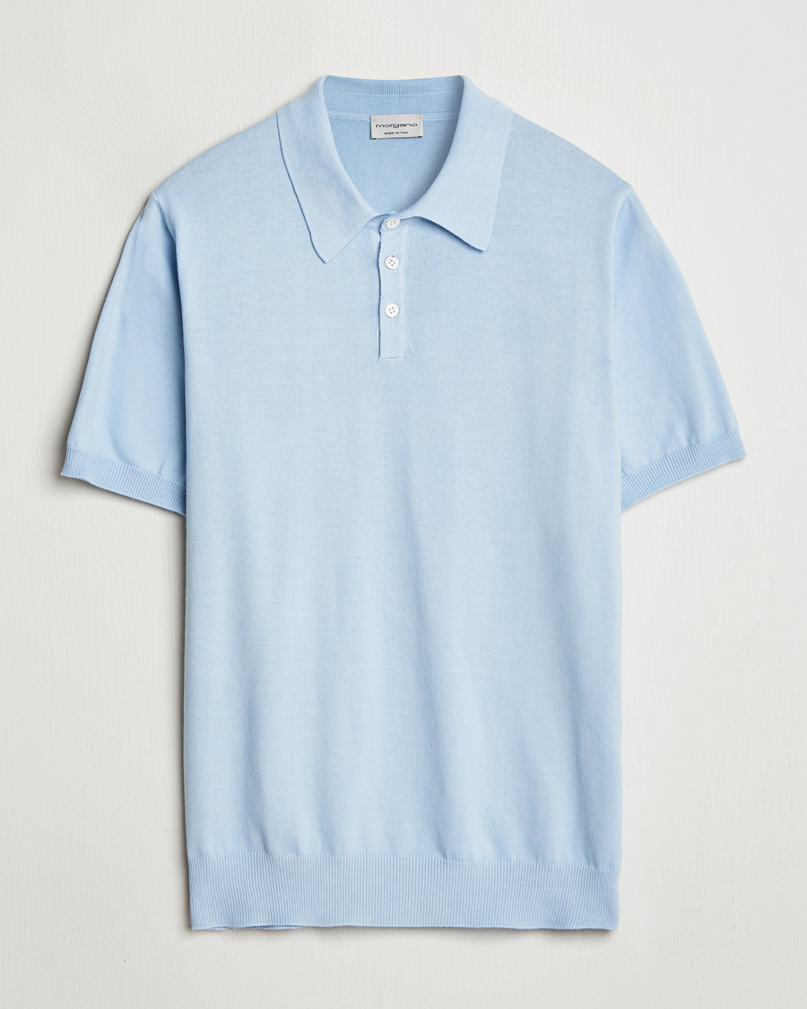 Heren | Polo's | Morgano | Supersoft Egyptian Cotton Polo Light Blue