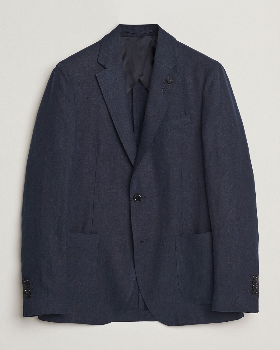 Heren | Blazers | Lardini | Linen Canvas Blazer Navy