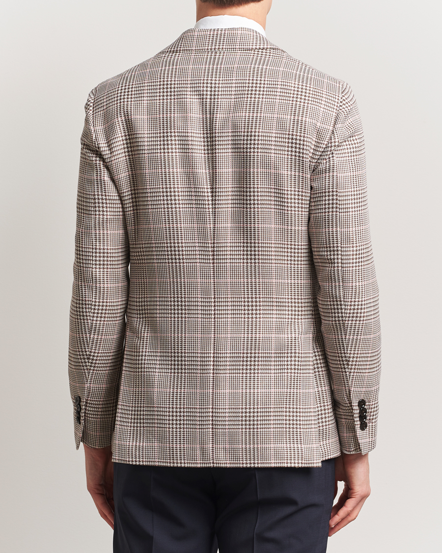Heren | Blazers | Lardini | Wool/Cotton Checked Blazer Brown/Pink