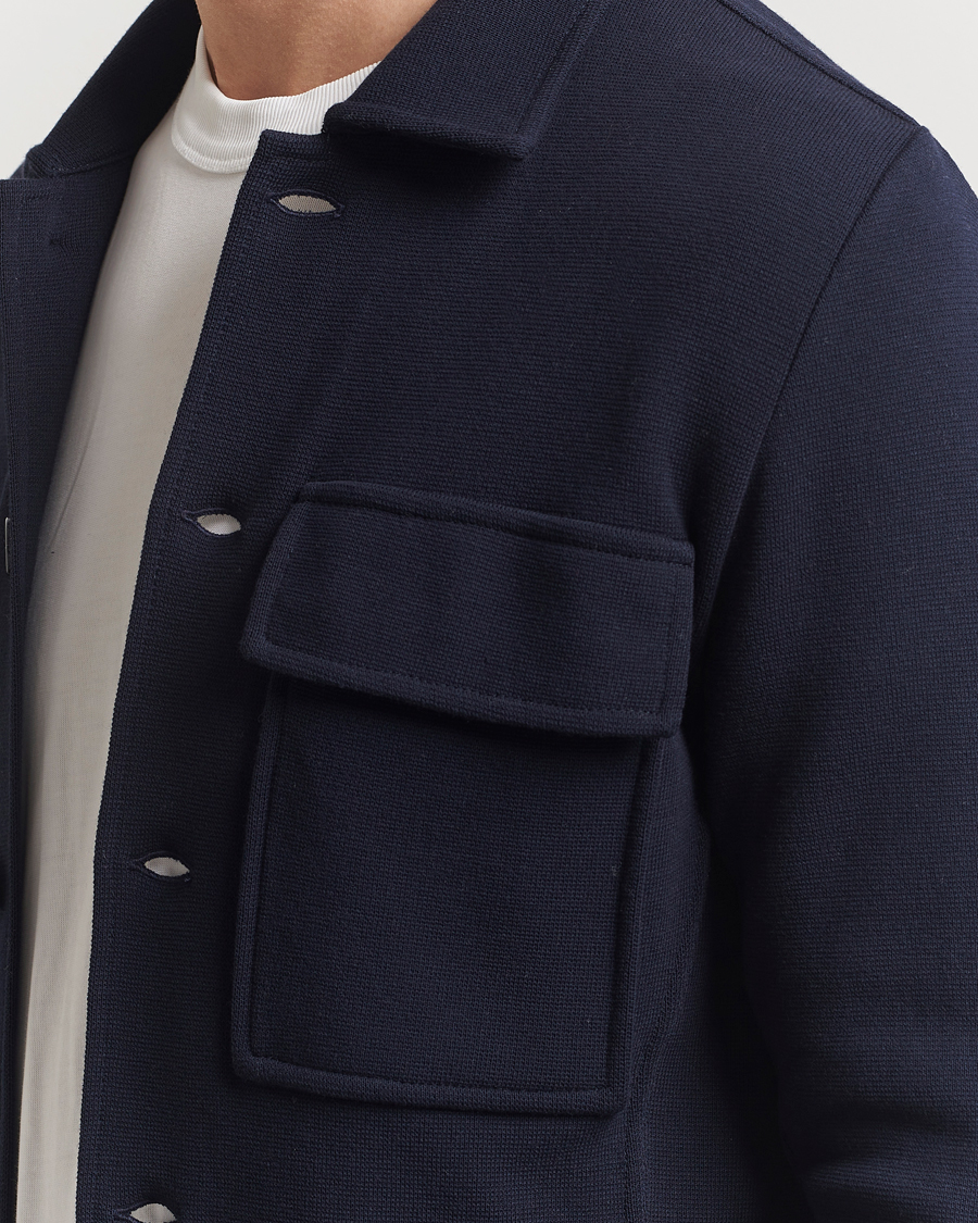 Heren | Blazers | Lardini | Knitted Pocket Shirt Jacket Navy