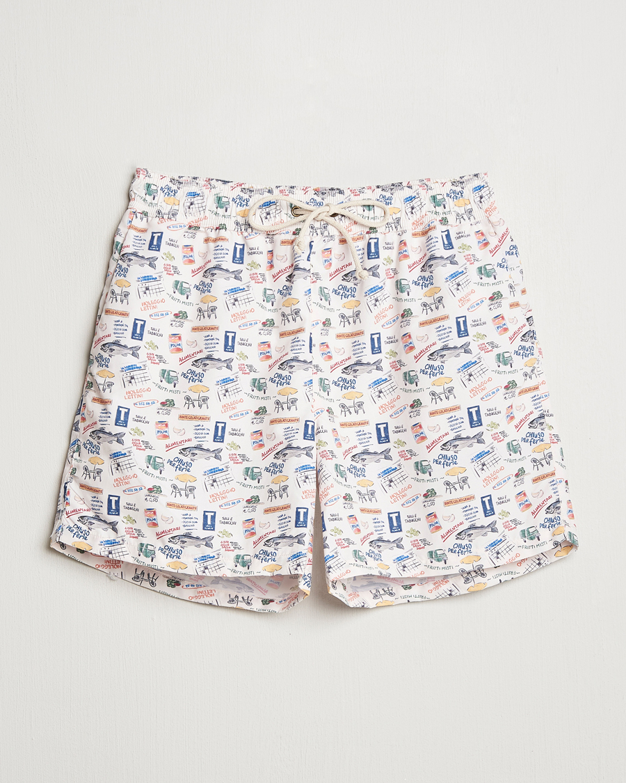 Heren | Zwembroek | Ripa Ripa | Printed Swimshorts Off White